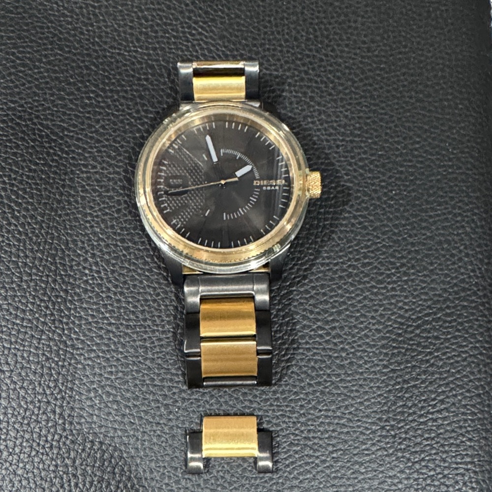 Diesel Gold and Black Metal Watch